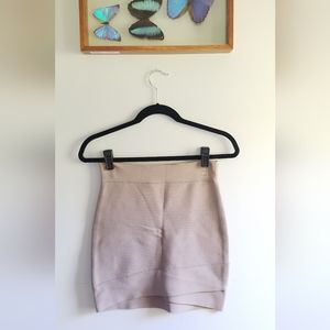 BCBGMaxAzria • Beige Bandage Mini Skirt